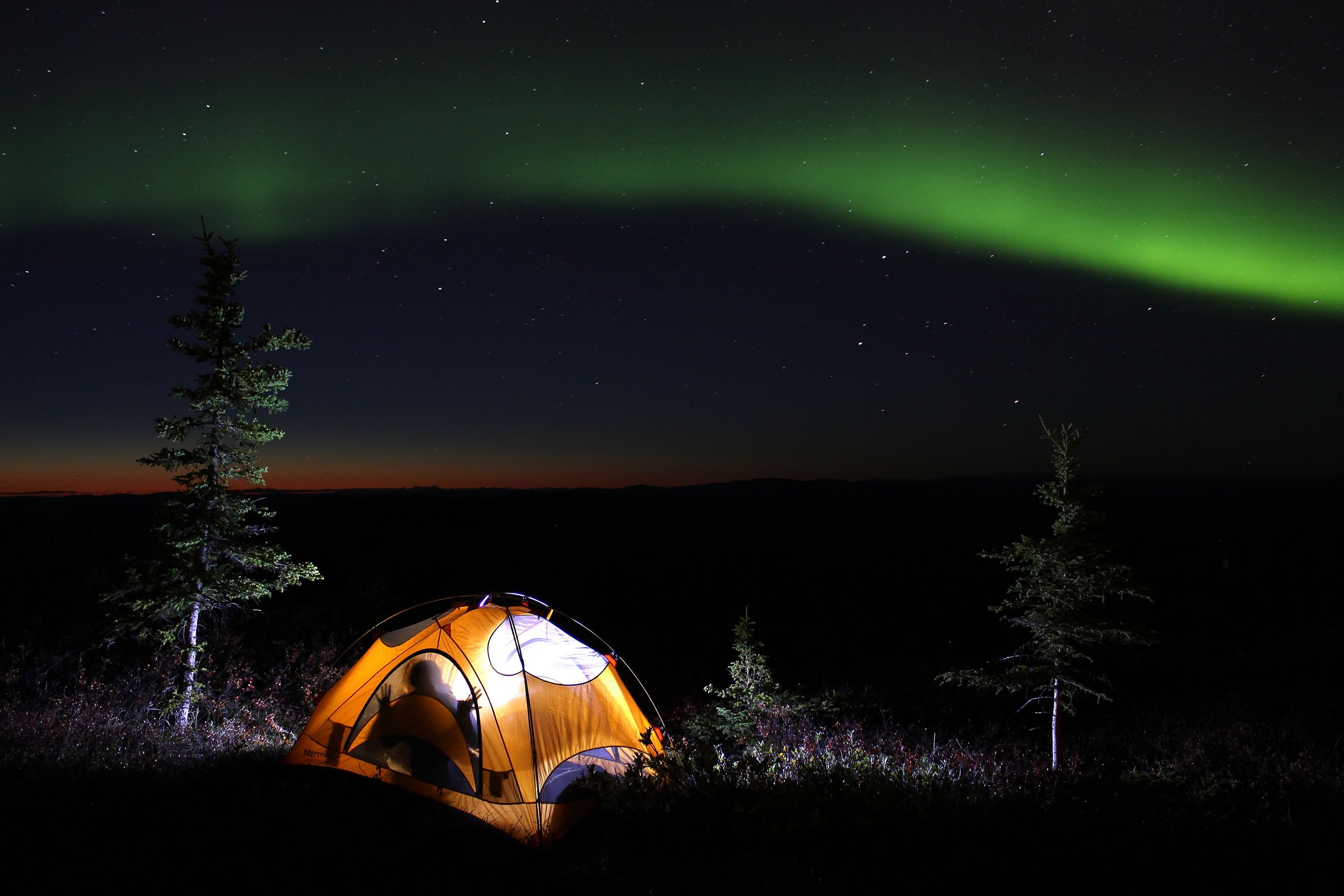 Ayşe, Under the Summer Aurora, Fairbanks North Star Borough, Alaska