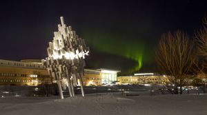 Northern lights over the main campus of Umeå University  PHOTO: Jan Lindmark