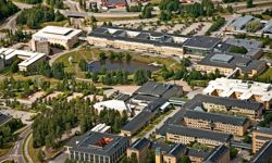 Aerial view of Umeå University’s main campus  PHOTO: Bergslagsbild