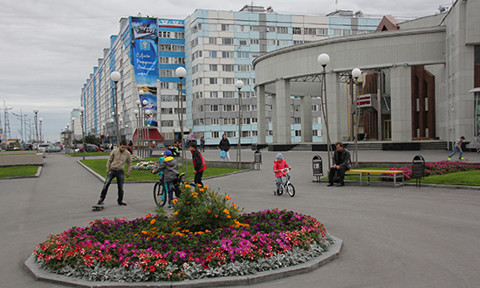 Young people playing in Novyi Urengoy in Russia which is one of the places where the research will be conducted