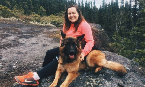 Michelle Saunders with her dog Sasha