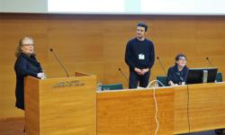Editors Mhairi Beaton, Gregor Maxwell and Diane Hirshberg in the book launch event