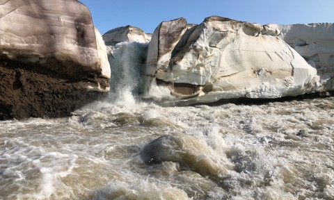 Massive water flow off of the Greenland Ice Sheet, Summer 2019