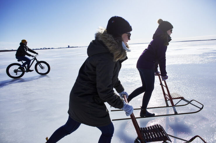 People On An Ice Road