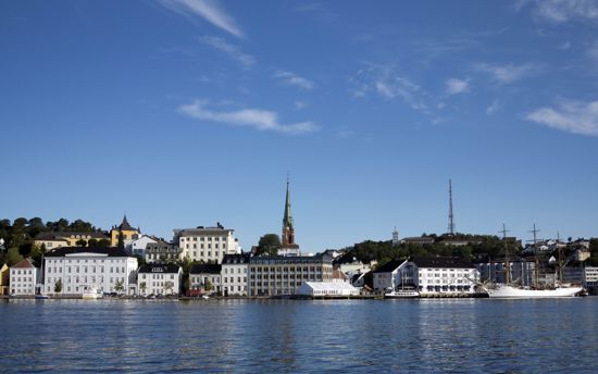 GRID-Arendal at the harbour of Arendal city, Norway