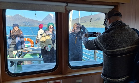 On a ferry to the fieldtrip location, Tomma Island.