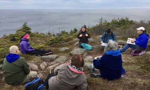 Verdde Network members hiking the East Coast Trail along the Avalon Peninsula in Newfoundland