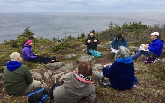 Verdde Network members hiking the East Coast Trail along the Avalon Peninsula in Newfoundland