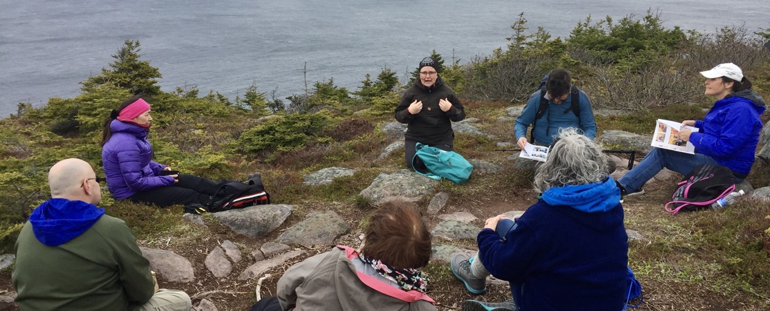 Verdde Network members hiking the East Coast Trail along the Avalon Peninsula in Newfoundland