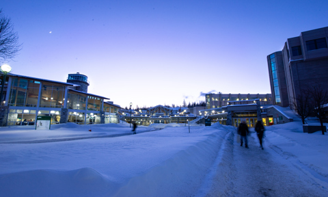 UNBC 2019 Agora Winter Night Pedestrian