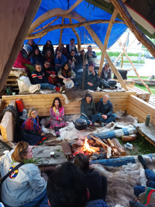 Ragnhild Nilsson and Anne-Maria Magga in discussion about "land back in a world of relations"