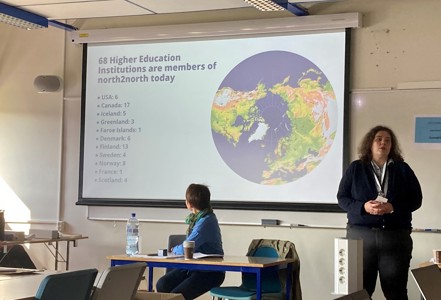 Natalia Kononova (left) and Isabelle Guissard (right) highlighting the north2north network.